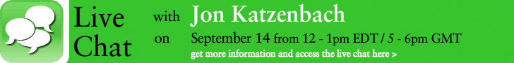 Live Chat with Jon Katzenbach on Tuesday September 14