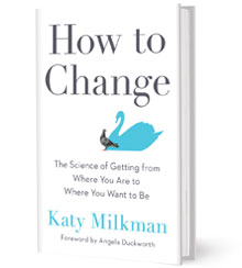 Cover art for How to Change: The Science of Getting from Where You Are to Where You Want to Be, by Wharton professor Katy Milkman, shows a pigeon imagining itself as a swan. Cover art for How to Change: The Science of Getting from Where You Are to Where You Want to Be, by Wharton professor Katy Milkman, shows a pigeon imagining itself as a swan.