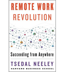 Cover of “Remote Work Revolution” showing individuals arrayed in a vast social network Cover of “Remote Work Revolution” showing individuals arrayed in a vast social network