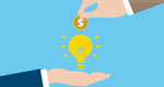 Illustration of dollar symbol and light bulb symbol