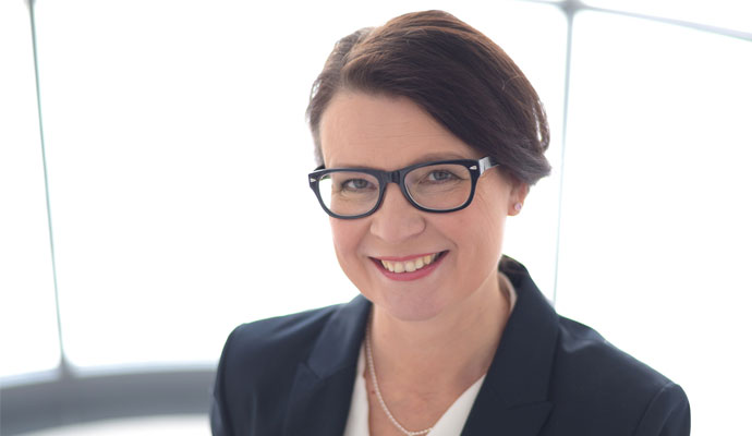 A portrait of Valio CEO Annikka Hurme