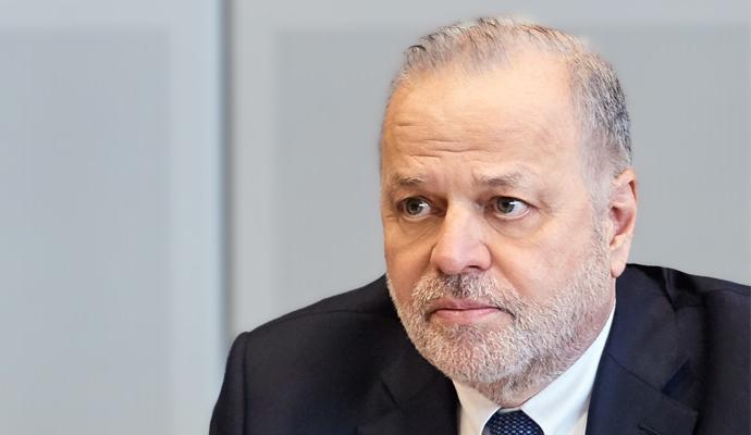 A portrait of Evangelos Mytilineos, CEO of Mytilineos S.A.