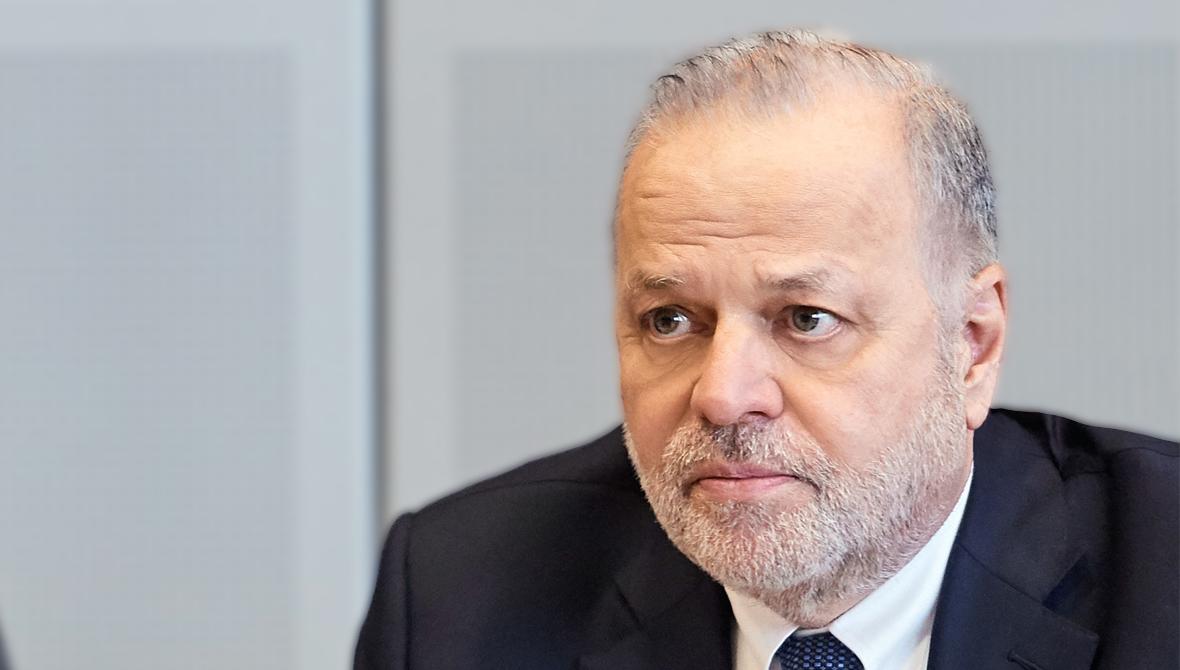 A portrait of Evangelos Mytilineos, CEO of Mytilineos S.A. A portrait of Evangelos Mytilineos, CEO of Mytilineos S.A.