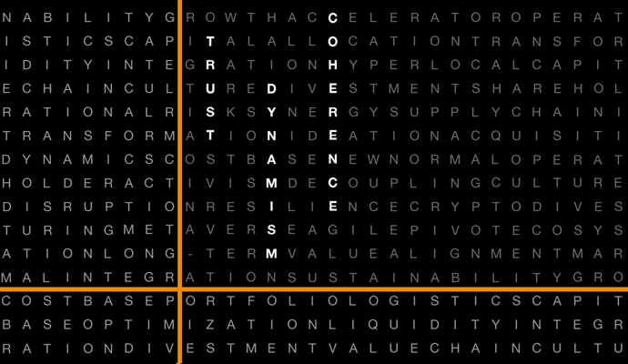 Crossword puzzle illustration with words highlighted