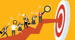 Business people run their work to determine mission and reach the goal