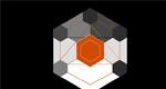 A large hexagon on a back background with smaller hexagons inside