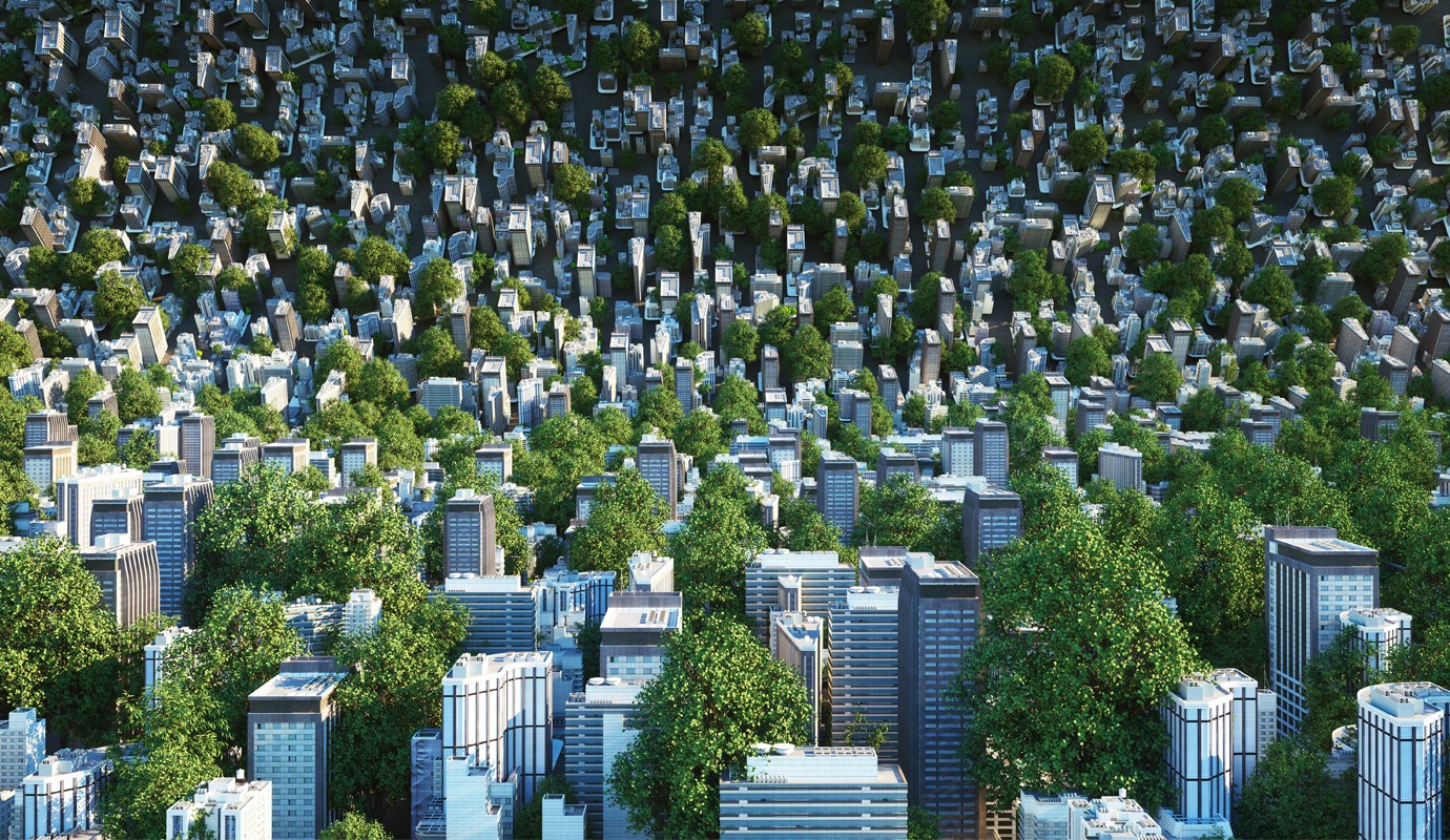 Futuristic sustainable cityscape