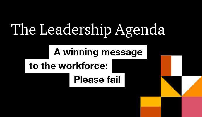Geometric figures with the text “The Leadership Agenda” superimposed