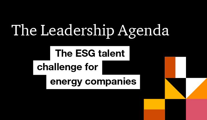 Geometric figures with the text “The Leadership Agenda” superimposed
